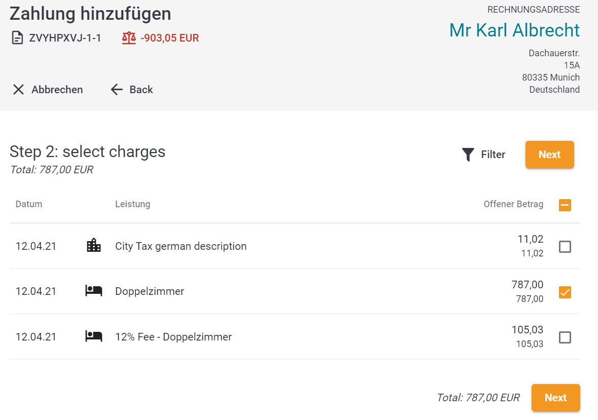 Leistungen auswählen
