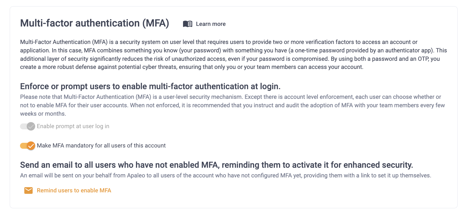 Multi-Factor Authentication (MFA) – Apaleo Help Center