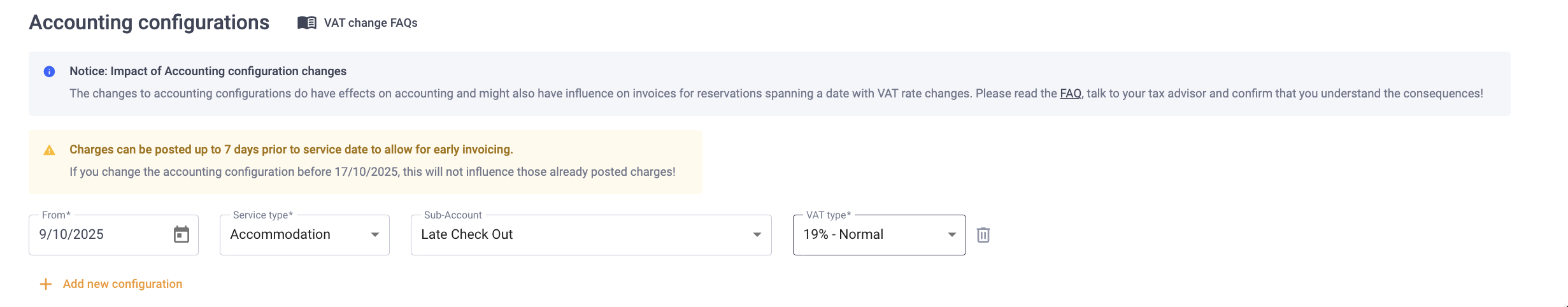 Late Check-Out Rate Setup Screenshot