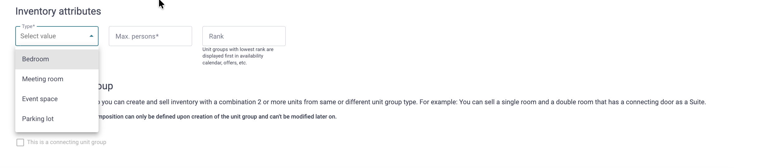 Unit Group Options