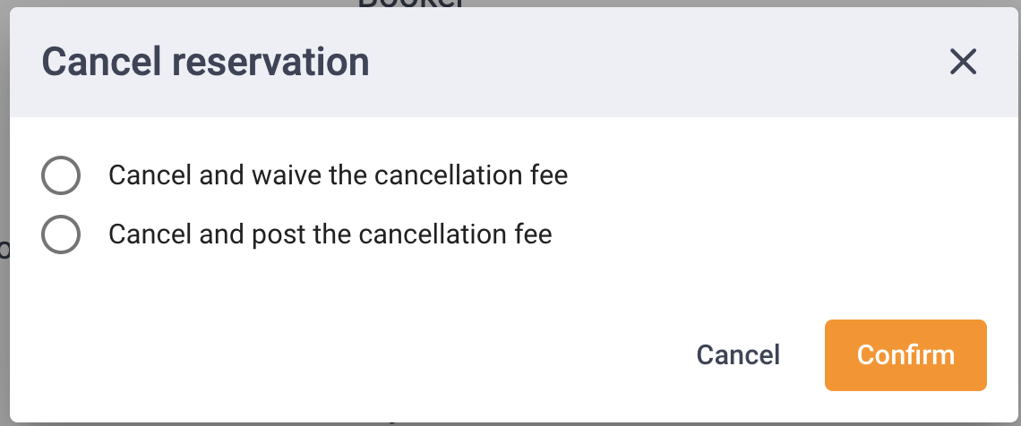 Late cancellation fee setting