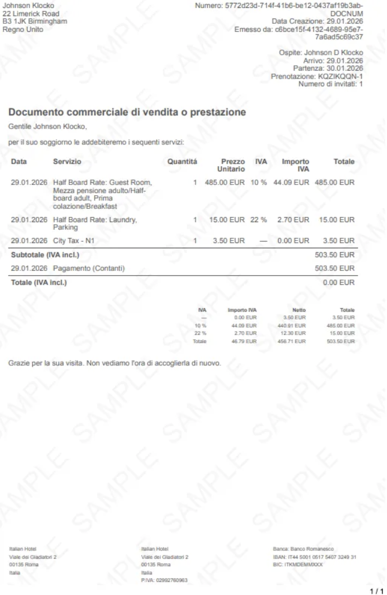 Receipt example 3