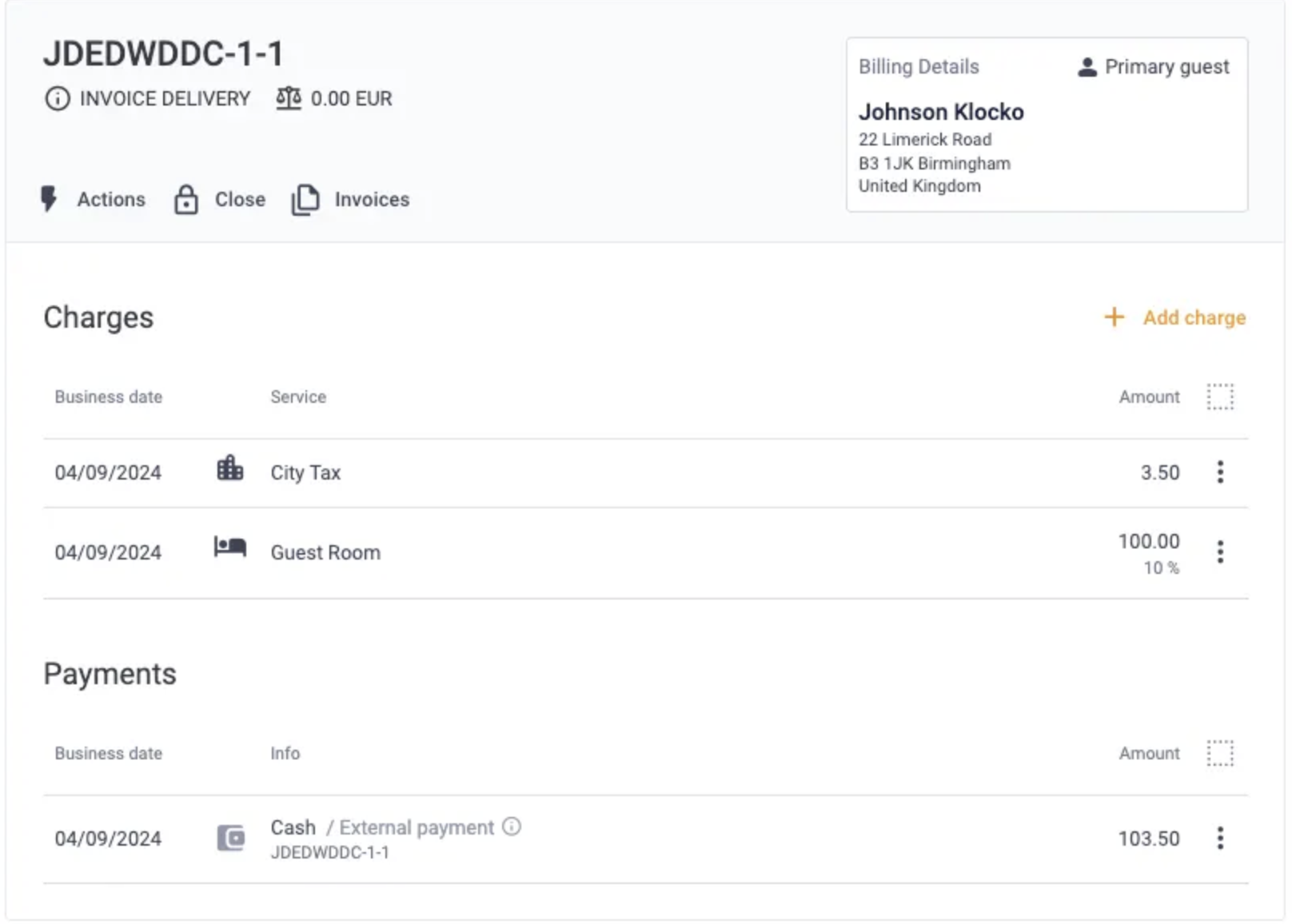 Invoice creation